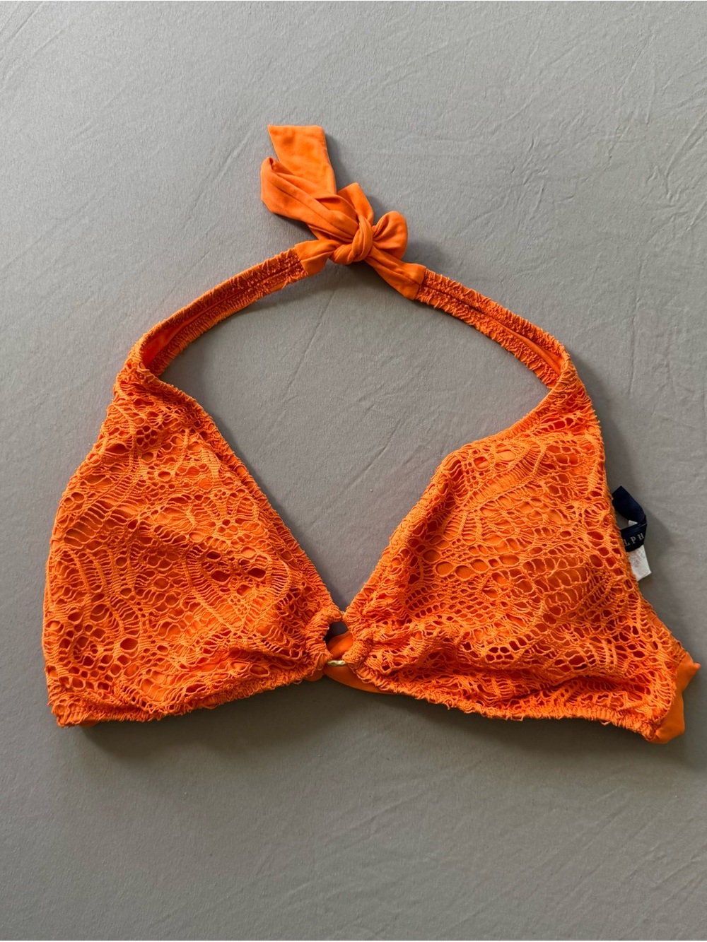 Vintage Ralph Lauren Crochet Halter Neck Triangle Bikini Top